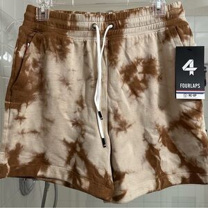Fourlaps Rush Shorts Womens SMALL French Terry Pockets Drawstring Tie dye